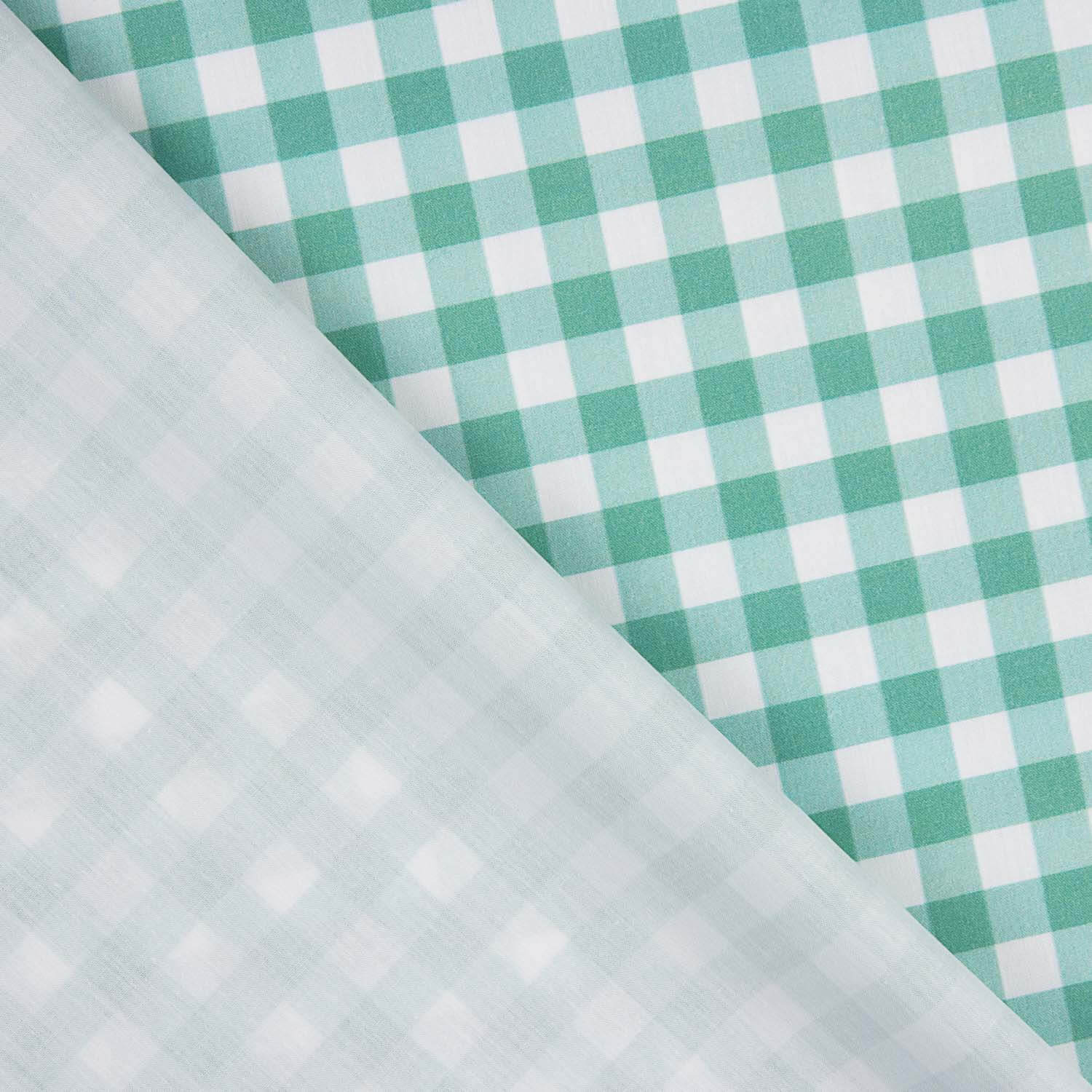 Medium green square printed percale - Ribes y Casals