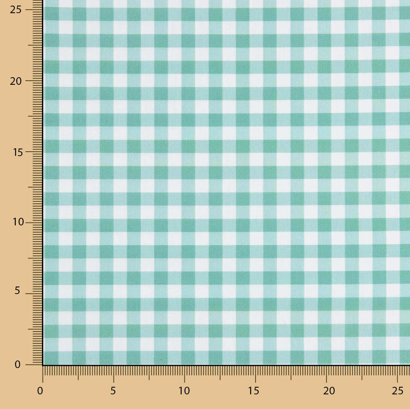 Medium green square printed percale - Ribes y Casals