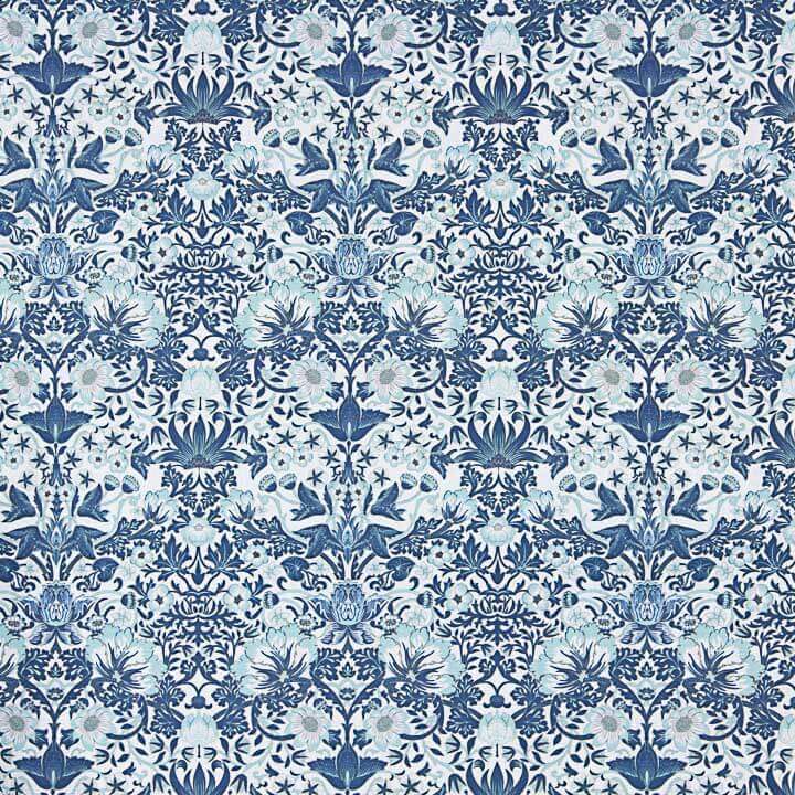 Blue Coralia Printed Percale - Ribes y Casals
