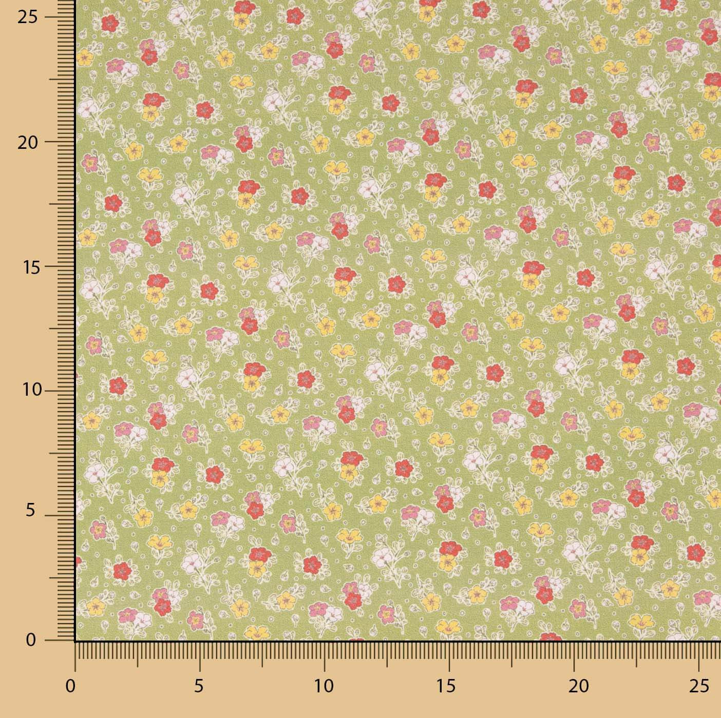 Milena Green Printed Percale - Ribes y Casals
