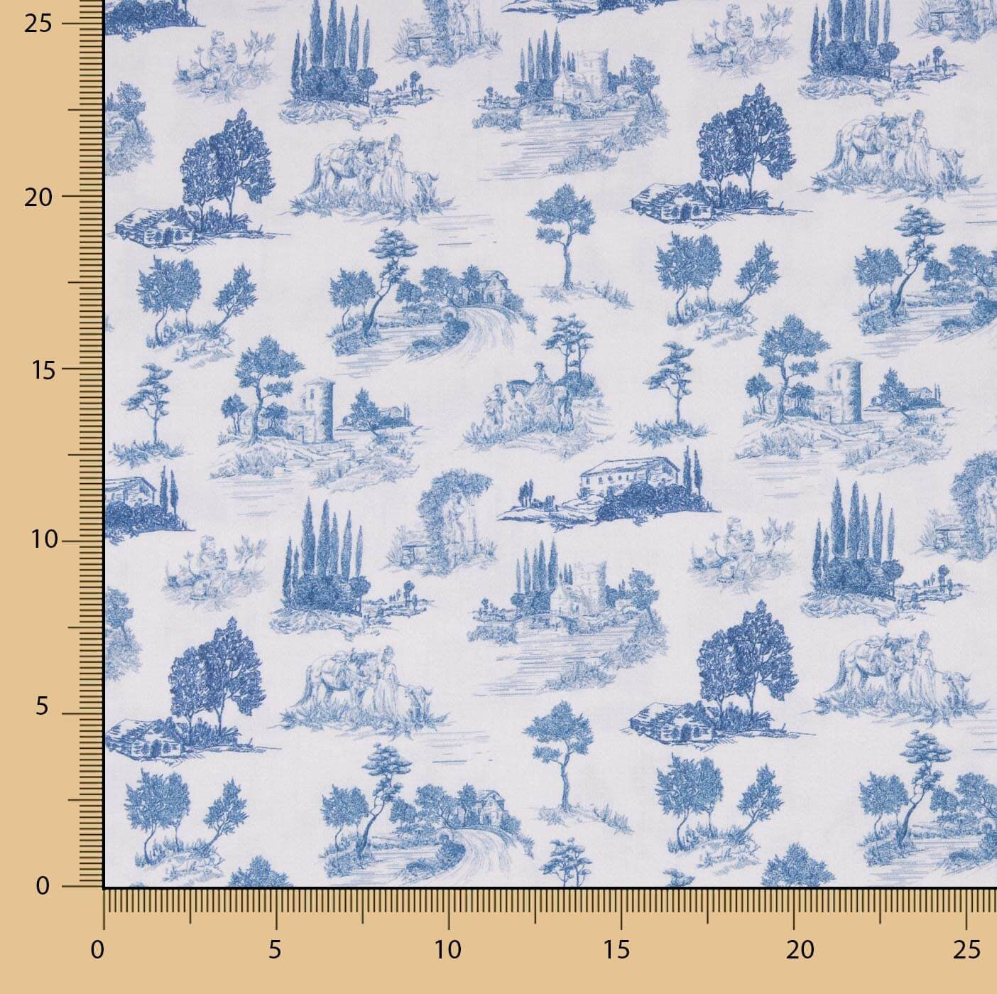 Silke Blue Printed Percale - Ribes y Casals