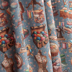 Atelier Blue Printed Percale - Ribes y Casals