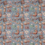 Atelier Blue Printed Percale - Ribes y Casals
