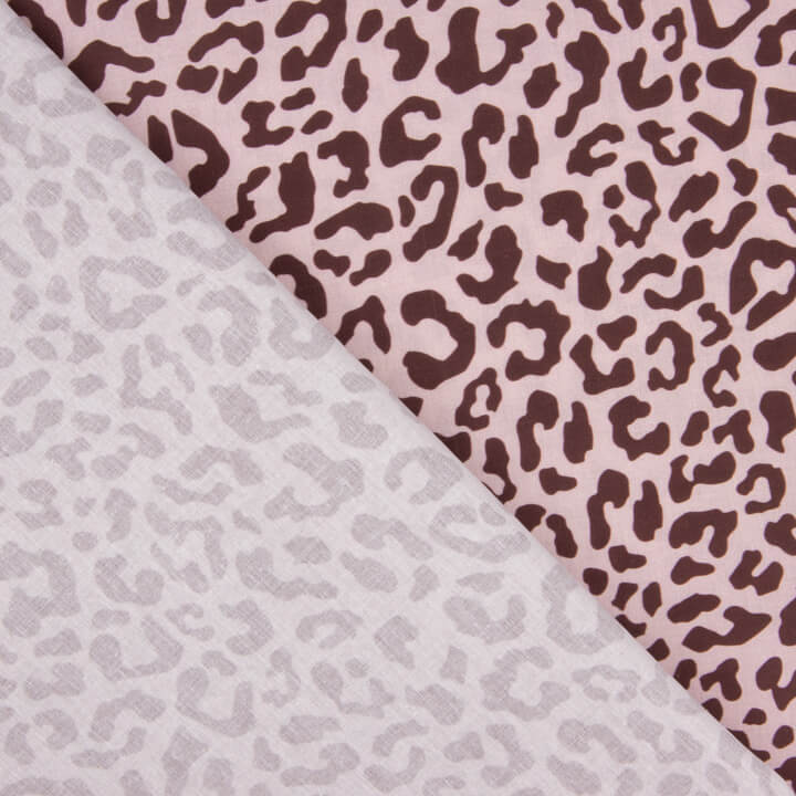 Nairobi Printed Percale – Burgundy and Pink - Ribes y Casals