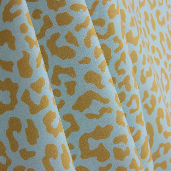 Nairobi Mustard Blue Printed Percale - Ribes y Casals