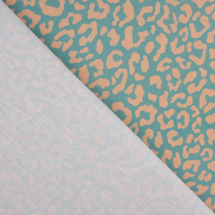 Nairobi Printed Percale – Pink and Aquamarine - Ribes y Casals