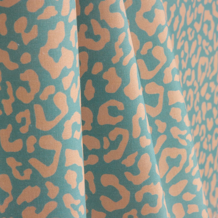 Nairobi Printed Percale – Pink and Aquamarine - Ribes y Casals