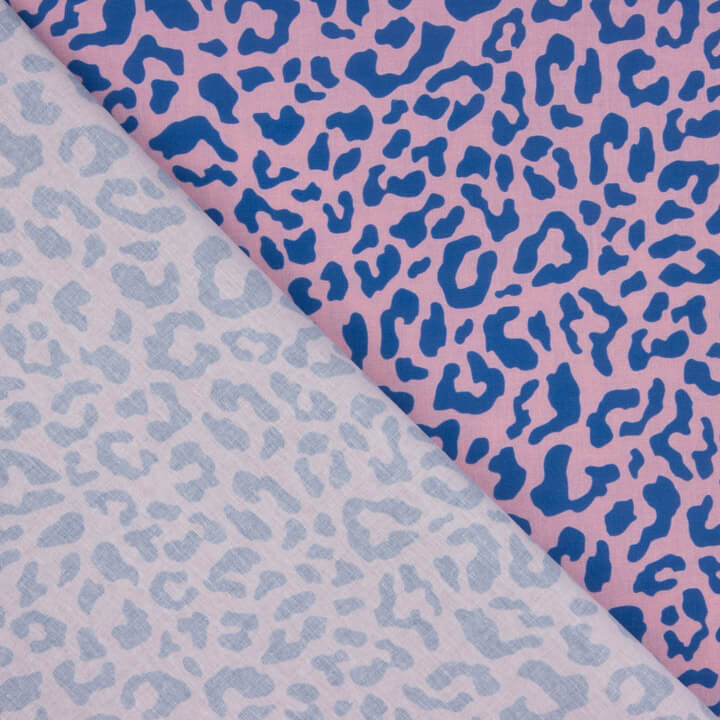 Nairobi Pink and Blue Printed Percale - Ribes y Casals