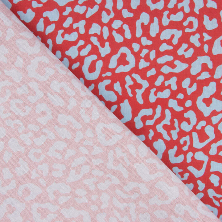 Nairobi Red and Blue Printed Percale - Ribes y Casals