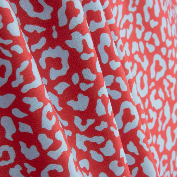Nairobi Red and Blue Printed Percale - Ribes y Casals