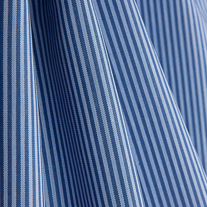 Two-tone blue 1 mm stripes on percale - Ribes y Casals