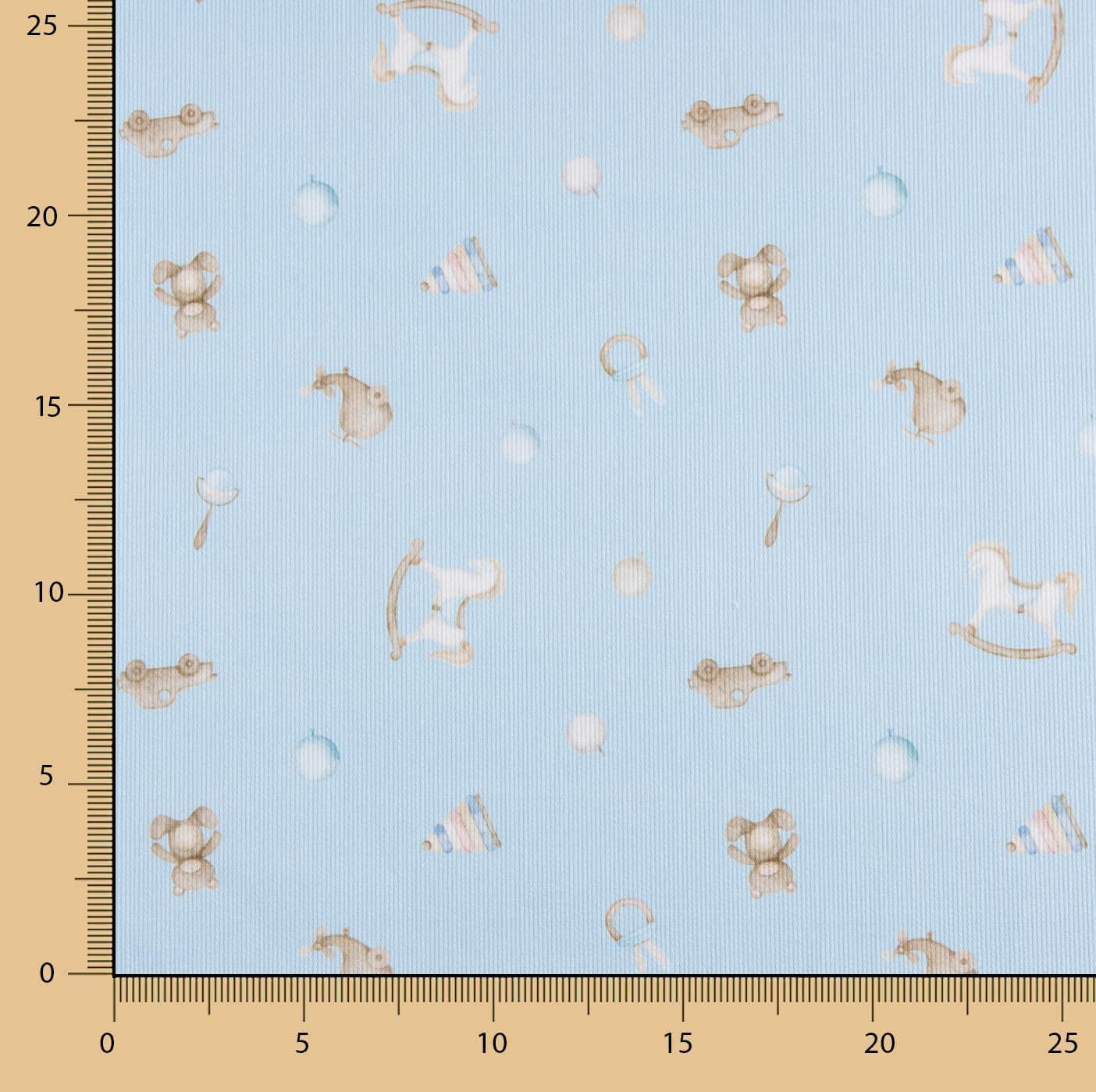 Piqué Algodón Juguetes Bebé Azul Cielo - Ribes y Casals