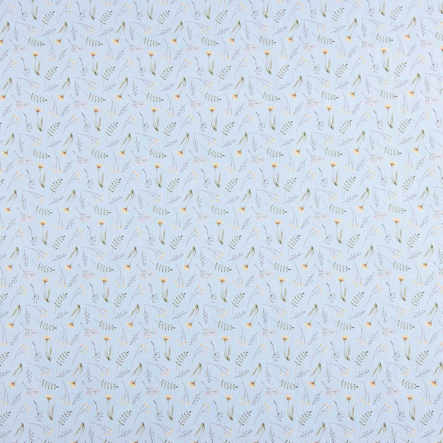 Wild Twigs Blue Cotton Piqué - Ribes y Casals