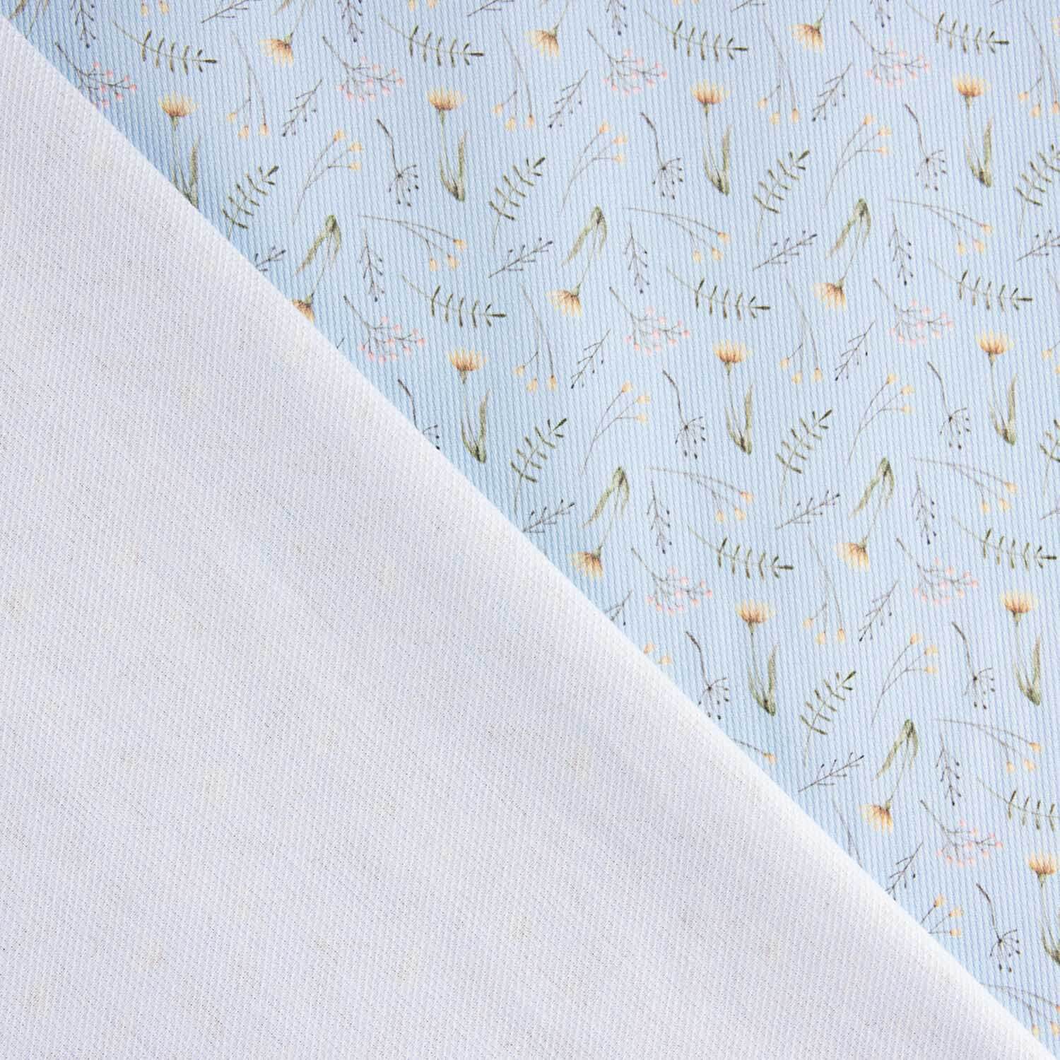 Wild Twigs Blue Cotton Piqué - Ribes y Casals