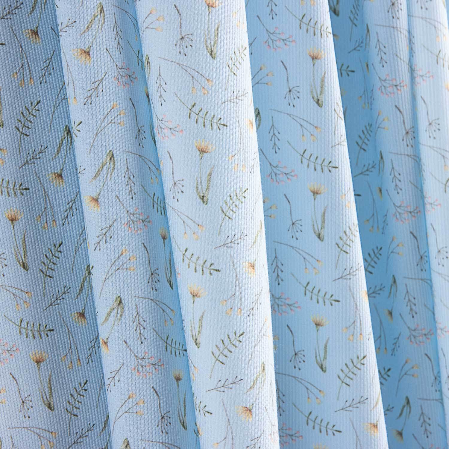 Wild Twigs Blue Cotton Piqué - Ribes y Casals