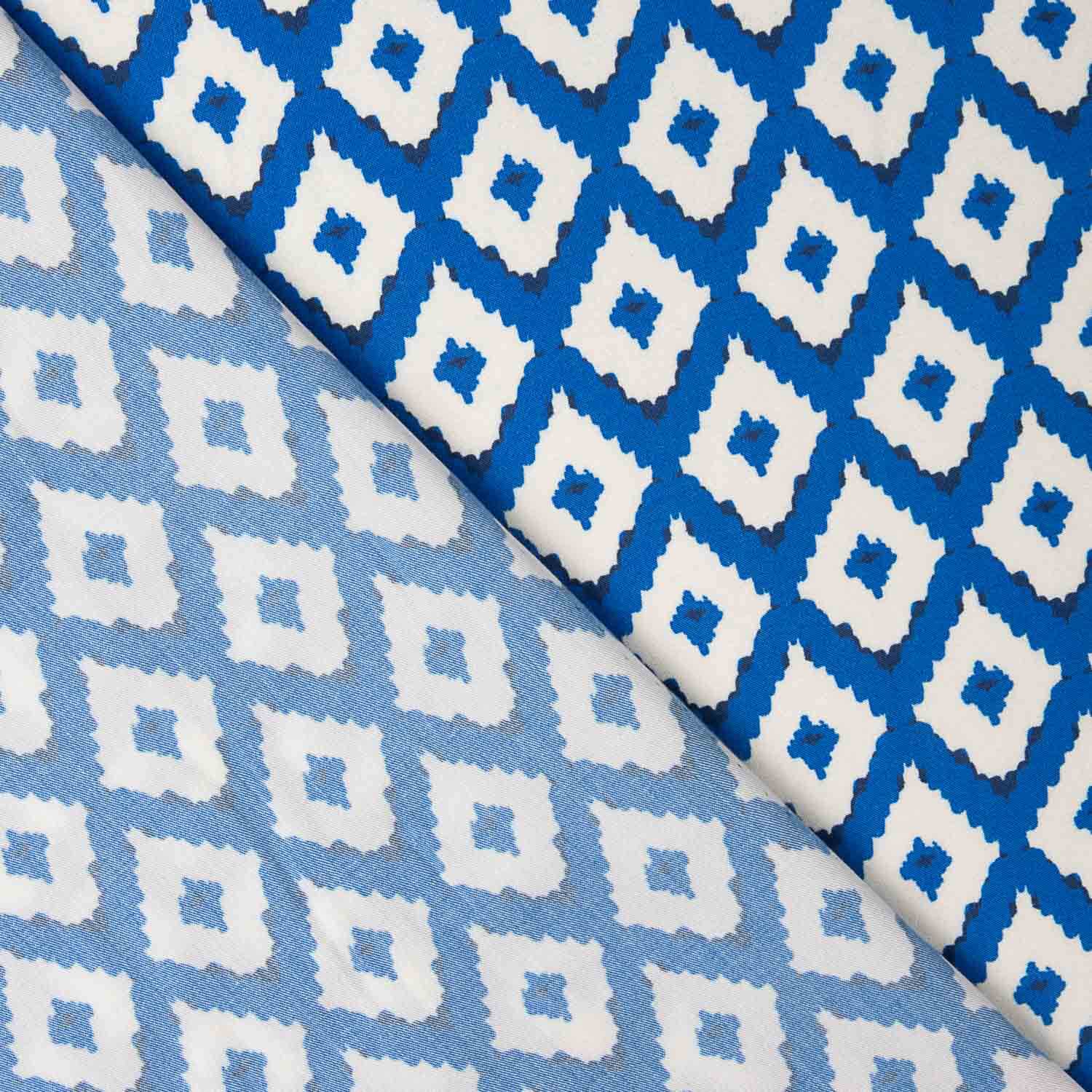 Blue Ikat Print Viscose - Ribes y Casals