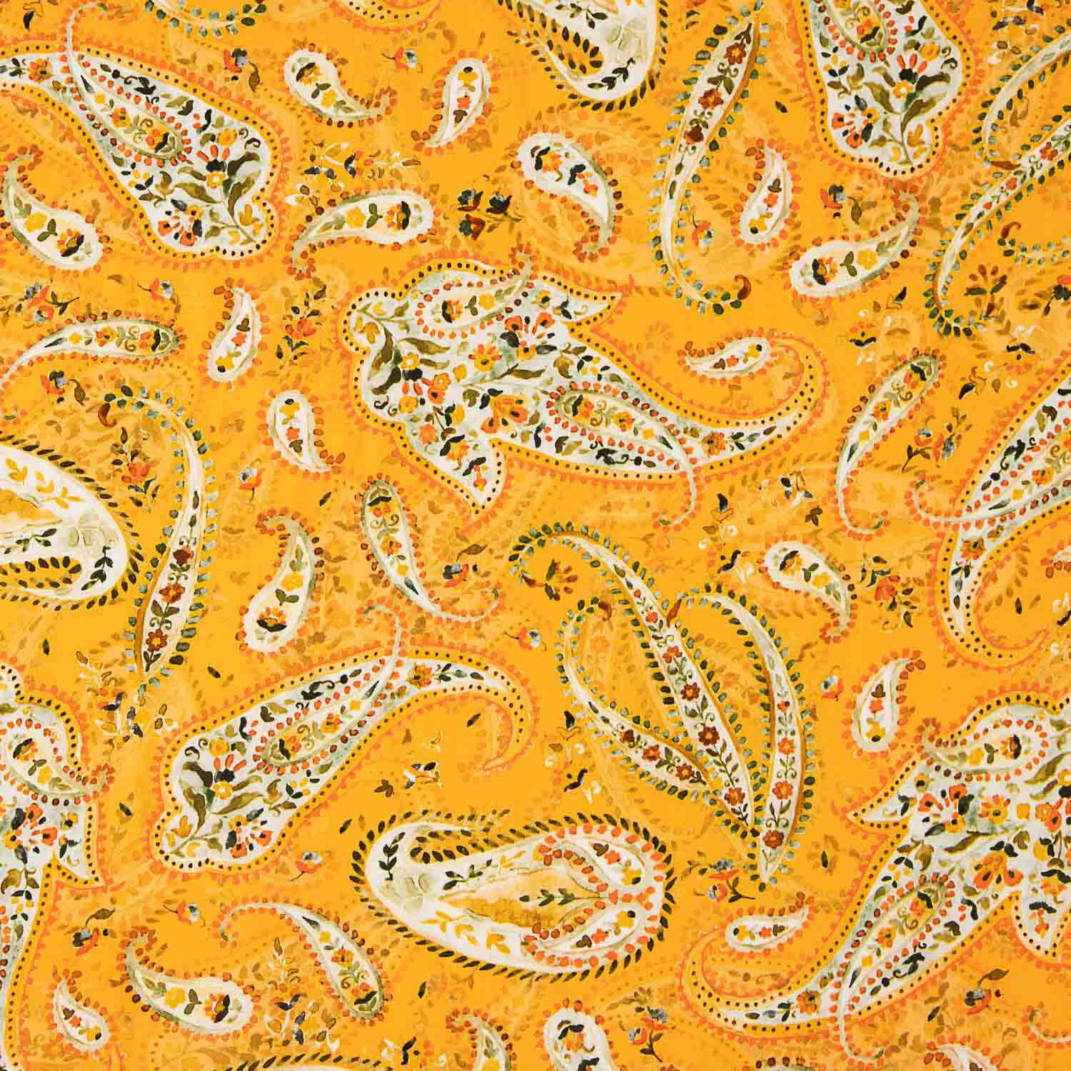 Soft Orange Paisley Print Viscose - Ribes y Casals