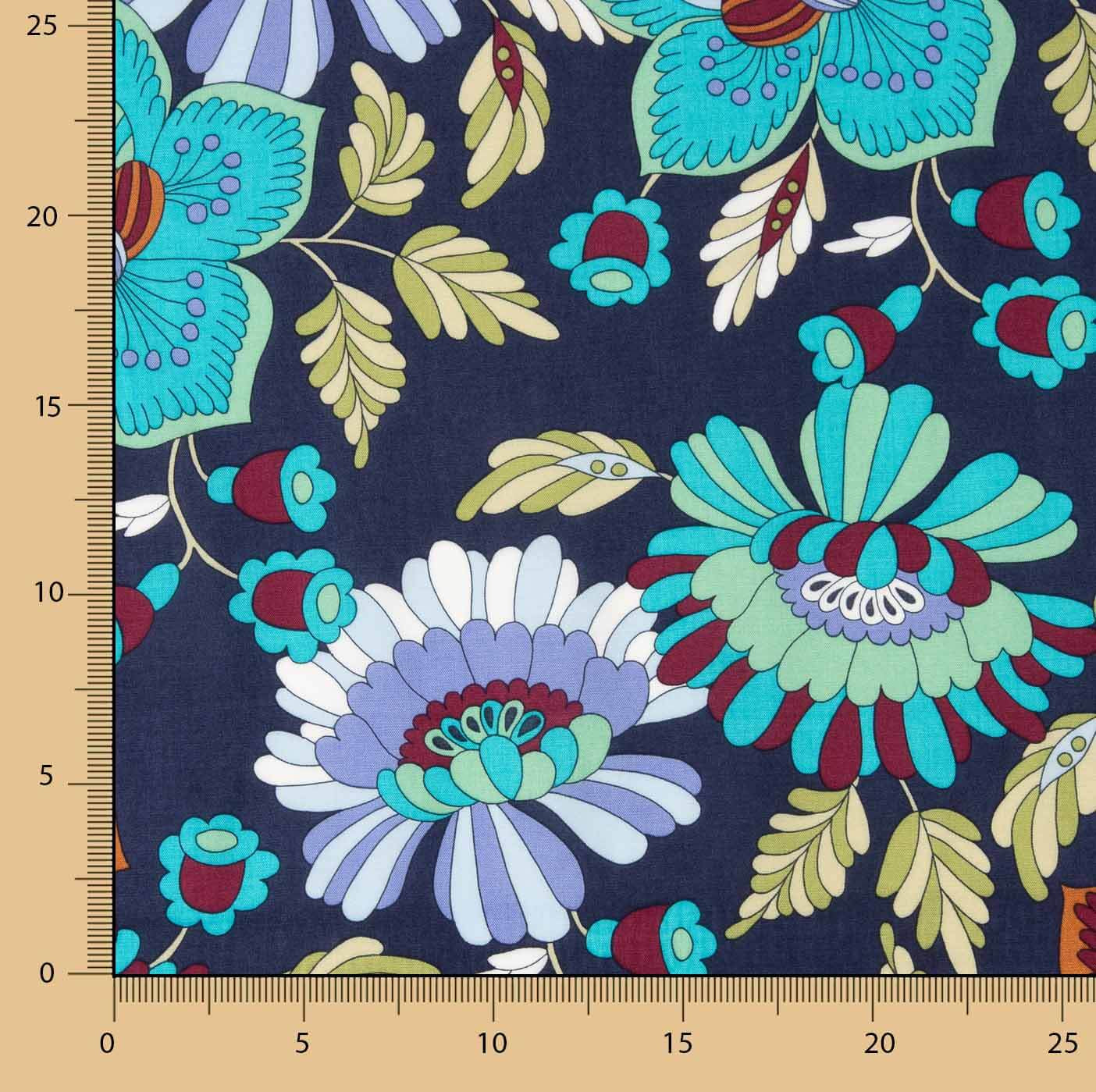 Blue Bohemian Garden Printed Viscose - Ribes y Casals