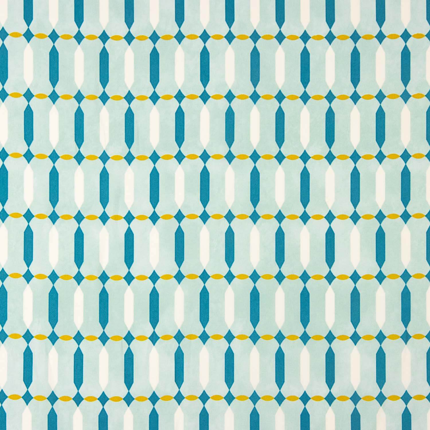 Aqua Green Geometric Print Viscose - Ribes y Casals