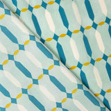 Aqua Green Geometric Print Viscose - Ribes y Casals