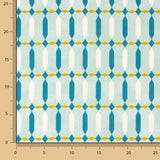 Aqua Green Geometric Print Viscose - Ribes y Casals