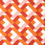 Orange and Coral Geometric Print Viscose - Ribes y Casals