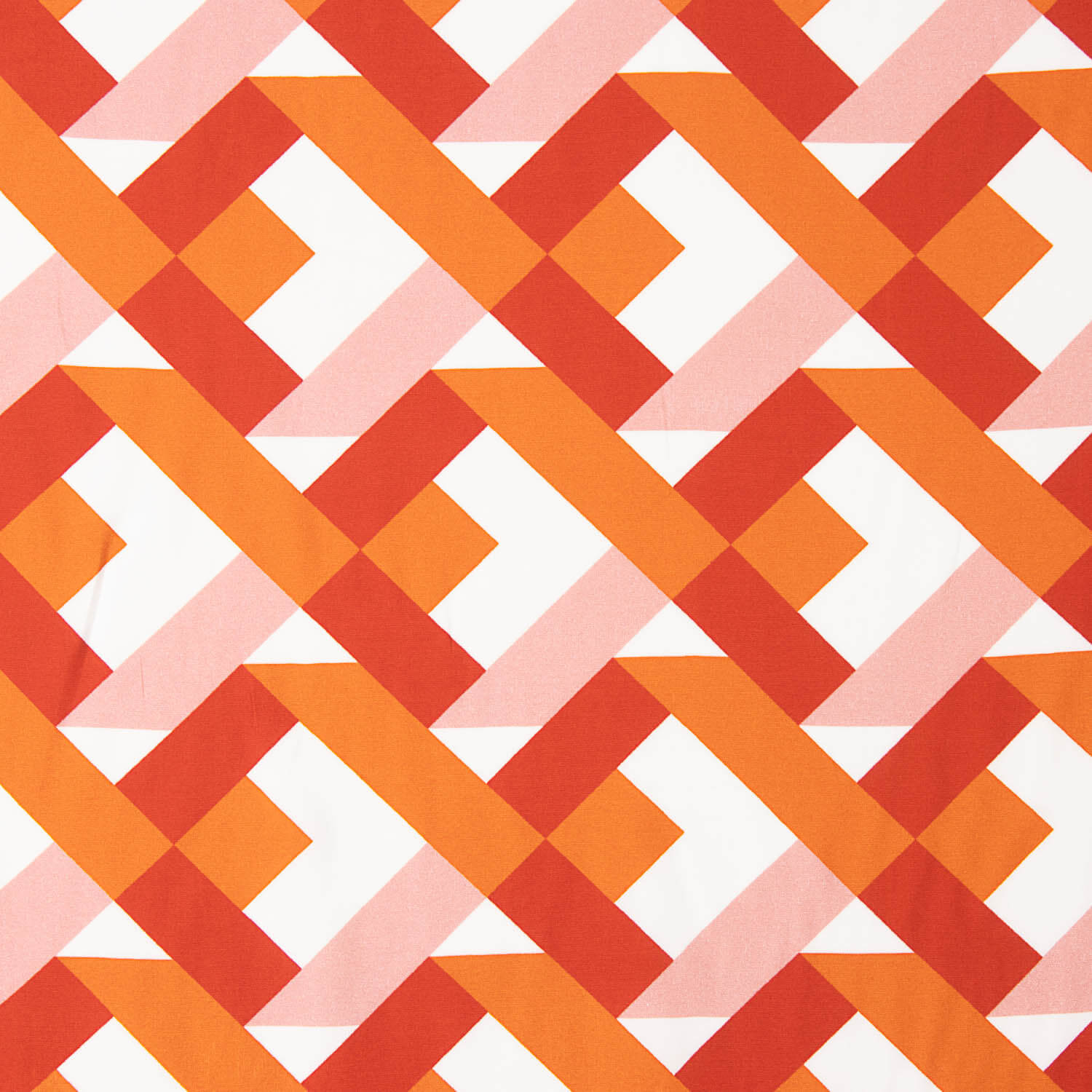 Orange and Coral Geometric Print Viscose - Ribes y Casals