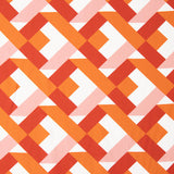 Orange and Coral Geometric Print Viscose - Ribes y Casals