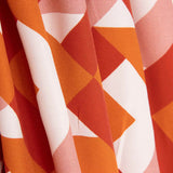 Orange and Coral Geometric Print Viscose - Ribes y Casals