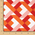 Orange and Coral Geometric Print Viscose - Ribes y Casals