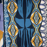 Blue and Mustard Geometric Print Viscose - Ribes y Casals
