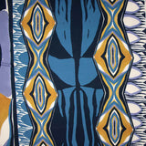 Blue and Mustard Geometric Print Viscose - Ribes y Casals
