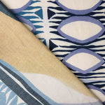 Blue and Mustard Geometric Print Viscose - Ribes y Casals