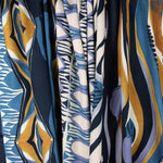 Blue and Mustard Geometric Print Viscose - Ribes y Casals