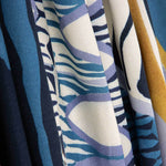 Blue and Mustard Geometric Print Viscose - Ribes y Casals