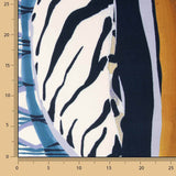 Blue and Mustard Geometric Print Viscose - Ribes y Casals