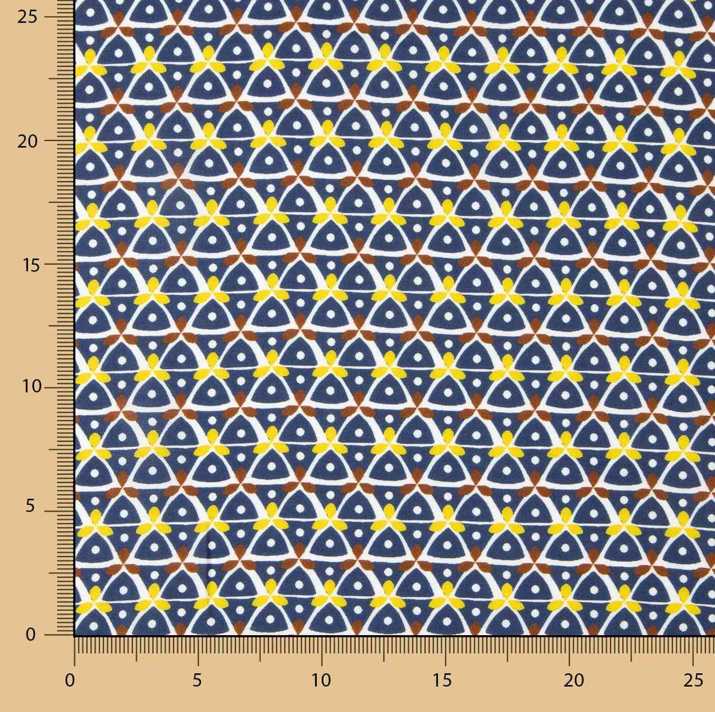 Kaleido Navy Blue Printed Viscose - Ribes y Casals