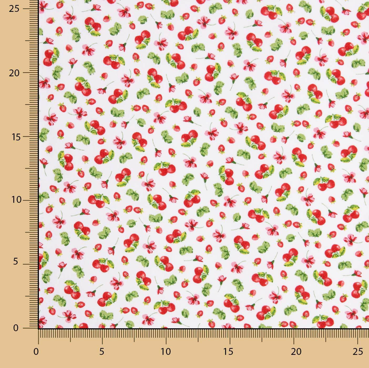 Organic Cotton Poplin with Cherry Print - Ribes y Casals