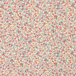 Organic Cotton Poplin with Orange and Red Floral Print - Ribes y Casals