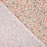 Organic Cotton Poplin with Orange and Red Floral Print - Ribes y Casals