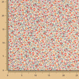 Organic Cotton Poplin with Orange and Red Floral Print - Ribes y Casals