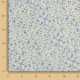 Organic Cotton Poplin with Blue Flower Print - Ribes y Casals