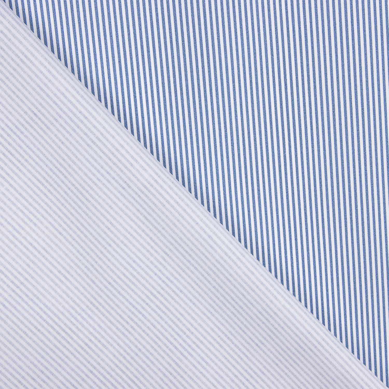 Organic Cotton Poplin Blue and White Stripes - Ribes y Casals