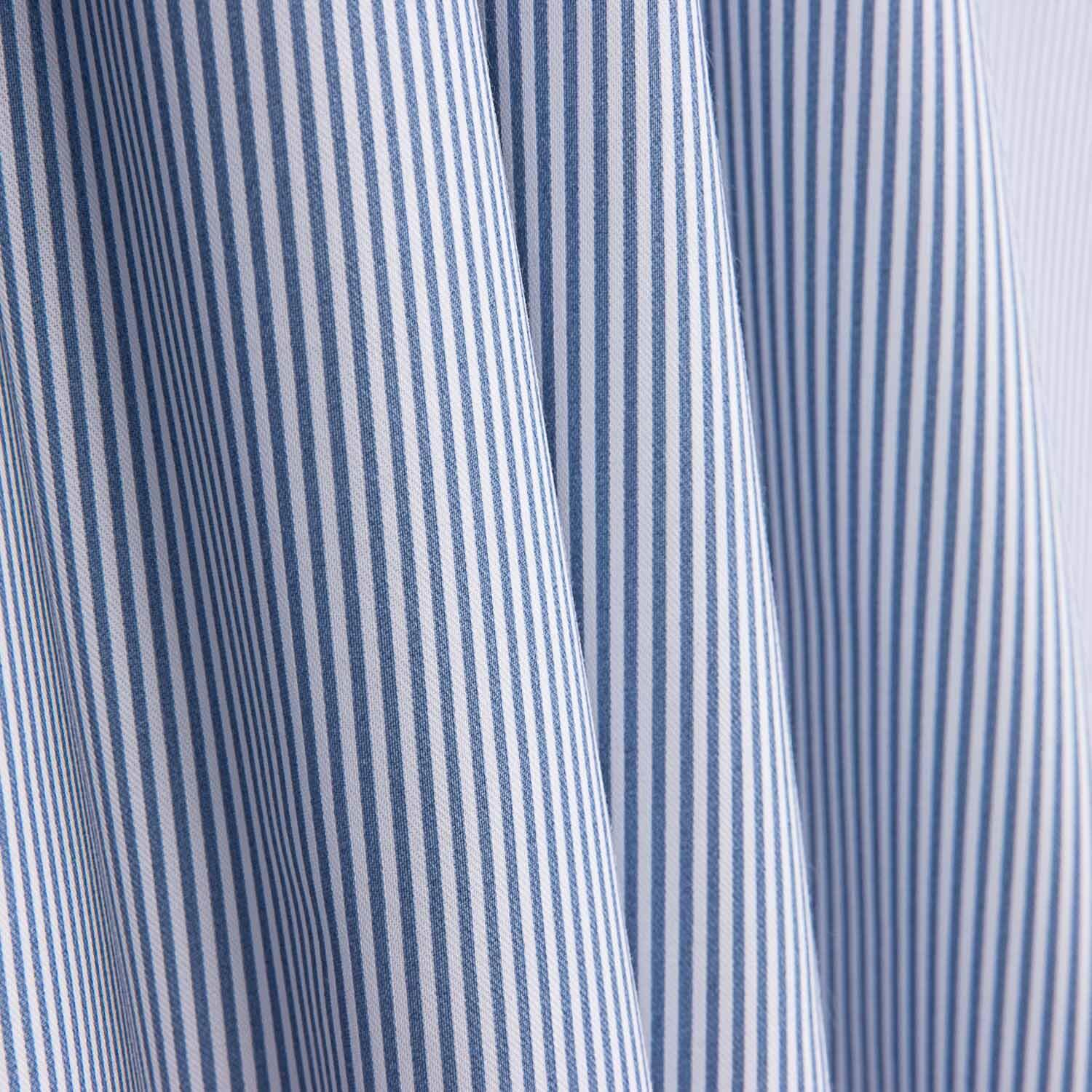 Organic Cotton Poplin Blue and White Stripes - Ribes y Casals