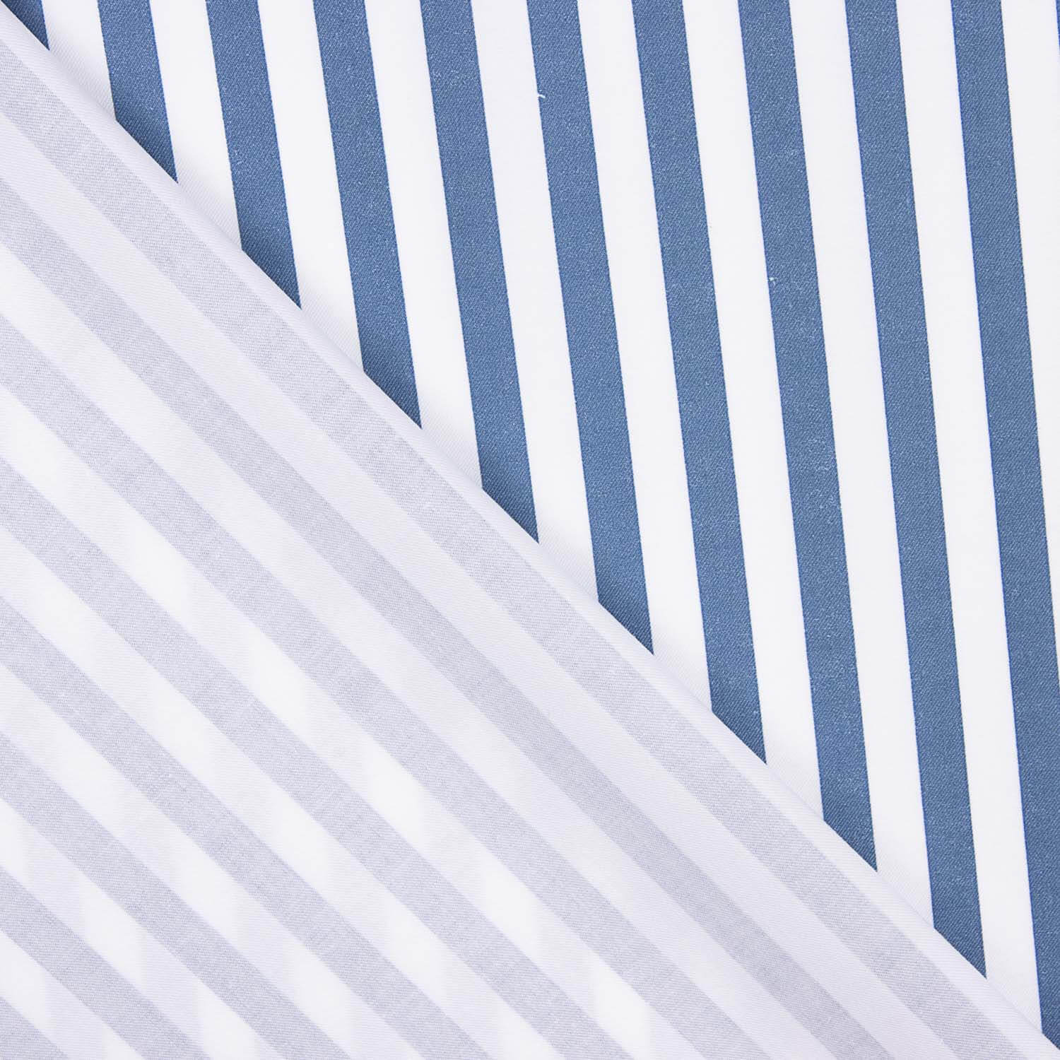 Organic Cotton Poplin Blue and White Stripes - Ribes y Casals