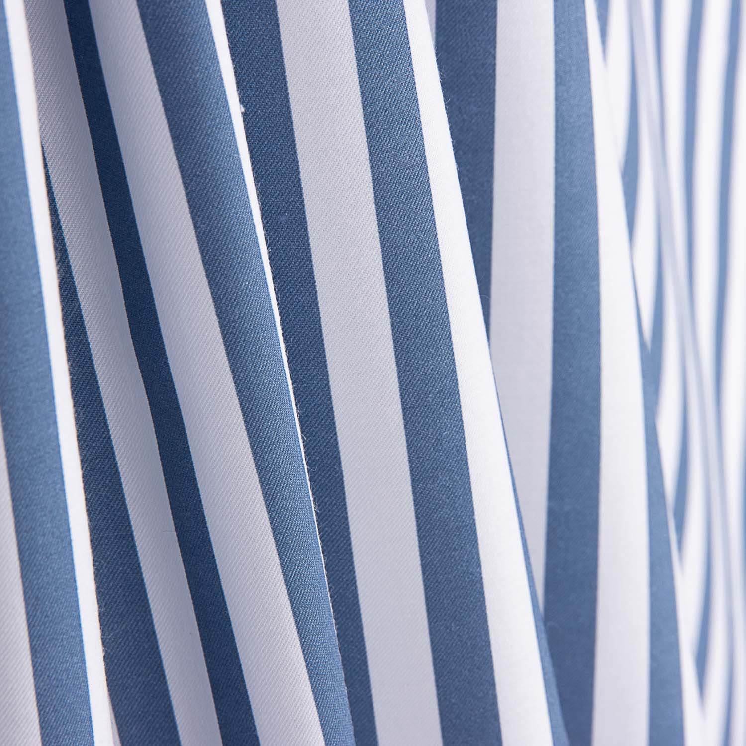 Organic Cotton Poplin Blue and White Stripes - Ribes y Casals