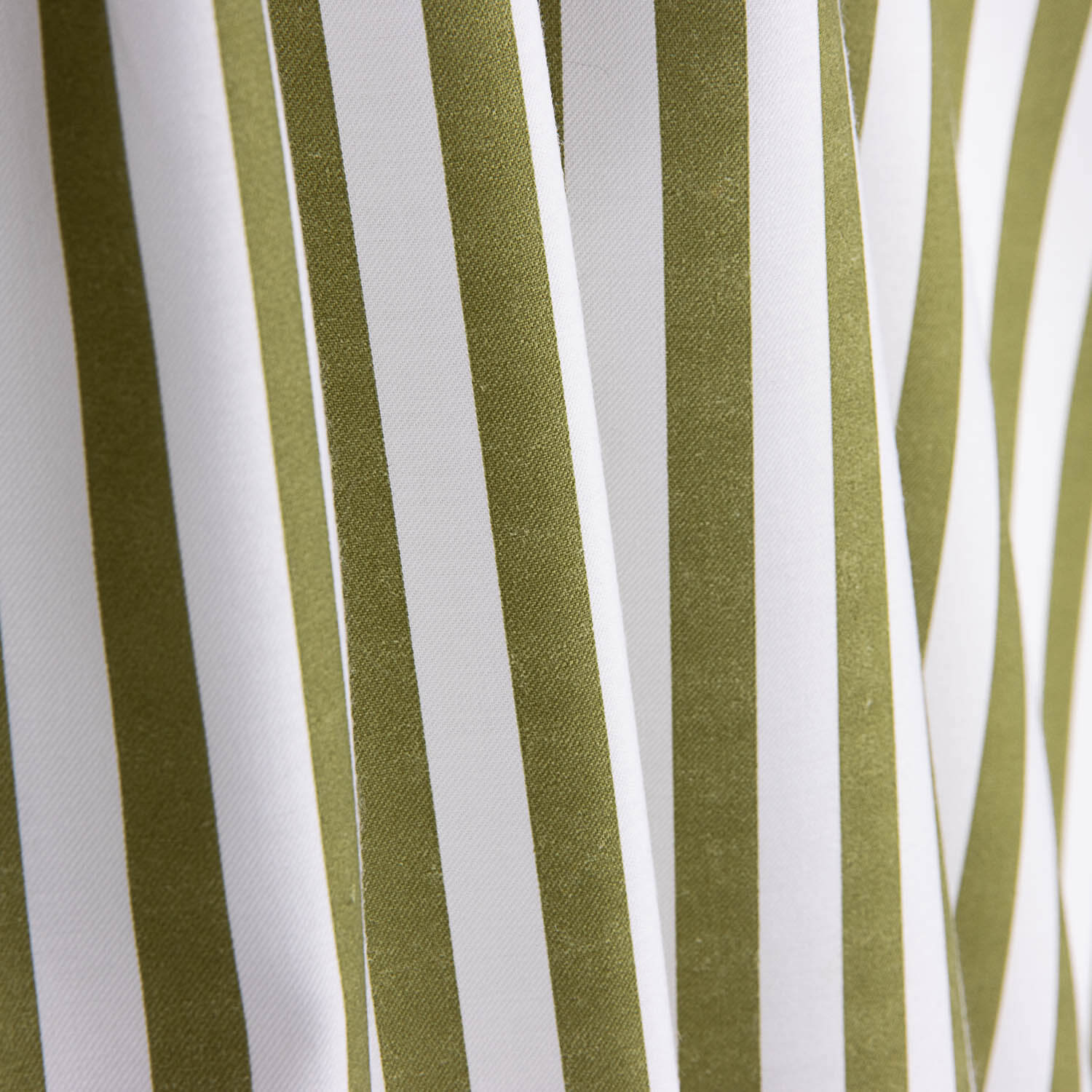 Organic Cotton Poplin Green and White Stripes - Ribes y Casals
