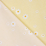 Organic Cotton Poplin with Vichy and Yellow Daisy Print - Ribes y Casals