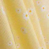Organic Cotton Poplin with Vichy and Yellow Daisy Print - Ribes y Casals