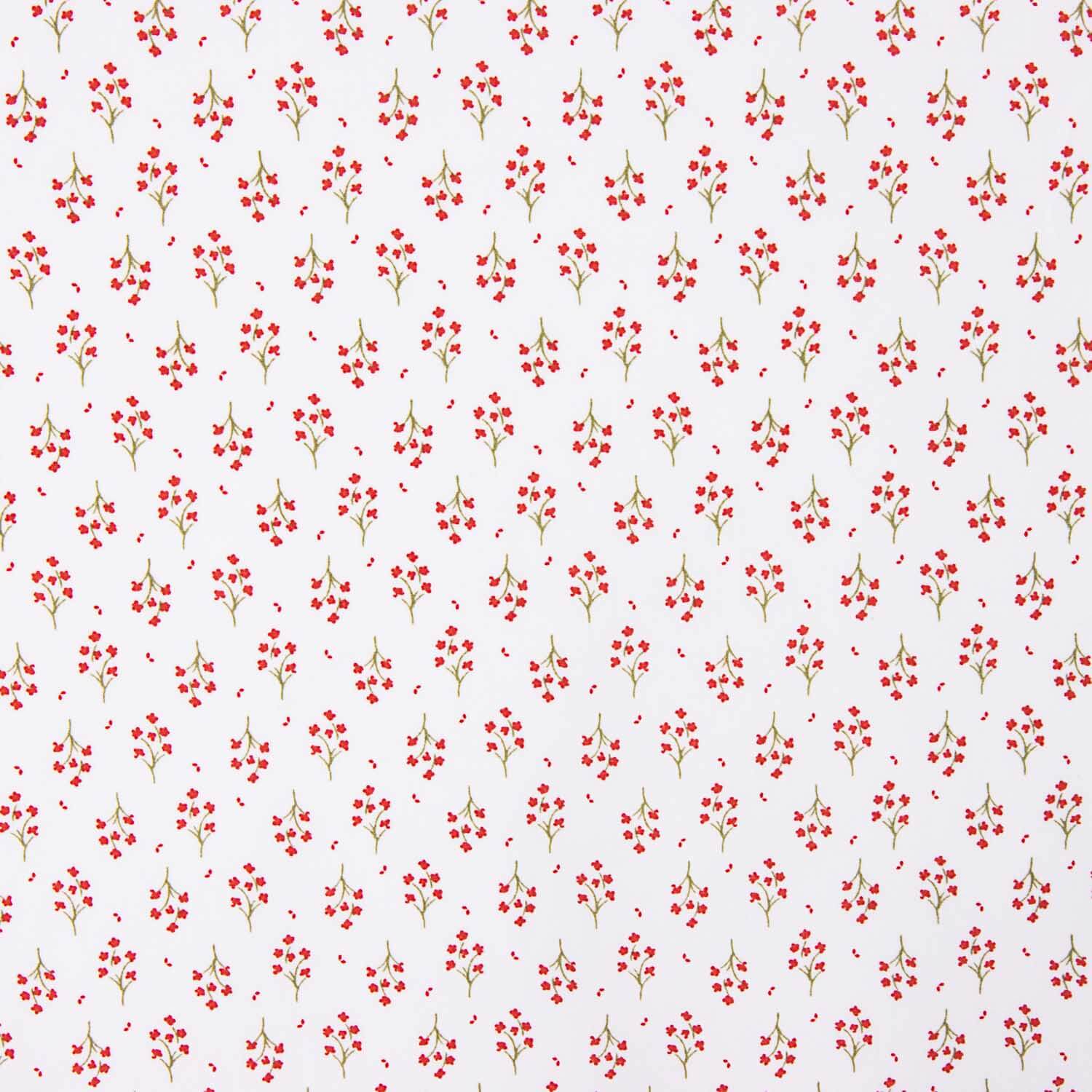 Organic Cotton Poplin with Red Bouquet Print - Ribes y Casals